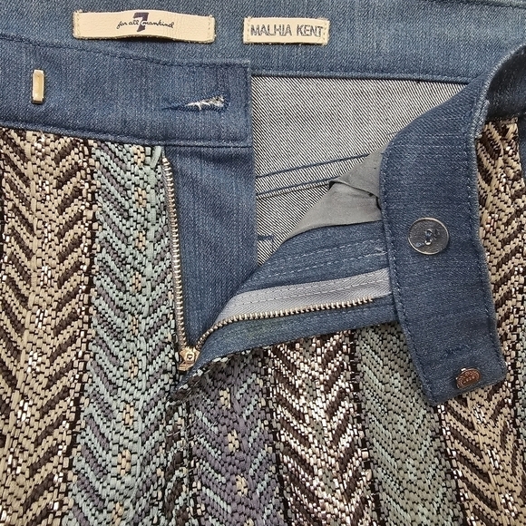 Seven7 For All Mankind Mahlia Kent The Side Zip Pierced Blue Jeans in 28 - Picture 10 of 13